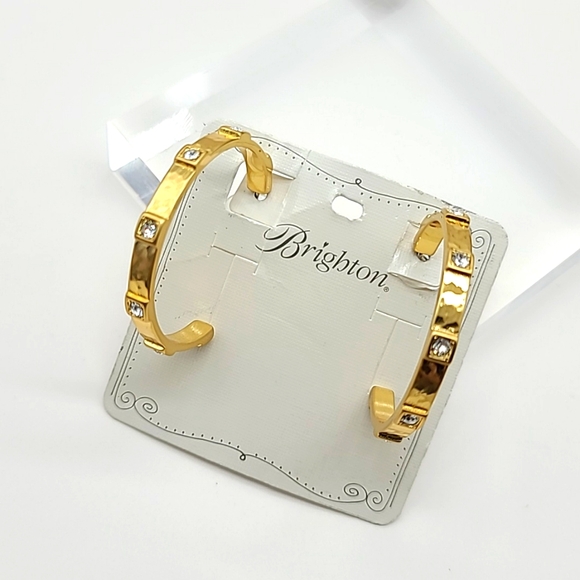 NWTS $68 Brighton "Meridian Zenith"  Gold Hoops w Swarovski Crystal Stations! π - Picture 7 of 10